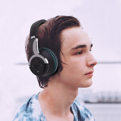 Foldable Wireless Bluetooth Stereo Over Ear Headphone Headworn Headset Black