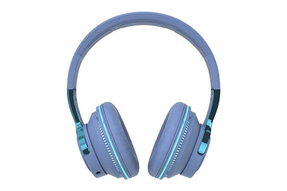 Wireless Headphones Over Ear Stereo Noise Cancelling Headset Comfortable Earpads for Travel Home-Blue