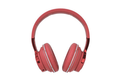 Wireless Headphones Over Ear Stereo Noise Cancelling Headset Comfortable Earpads for Travel Home-Red