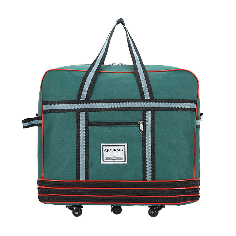 Expandable Foldable Luggage Bag with Universal Wheels Rolling Travel Bag Duffel Bag Green