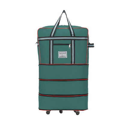 Expandable Foldable Luggage Bag with Universal Wheels Rolling Travel Bag Duffel Bag Green