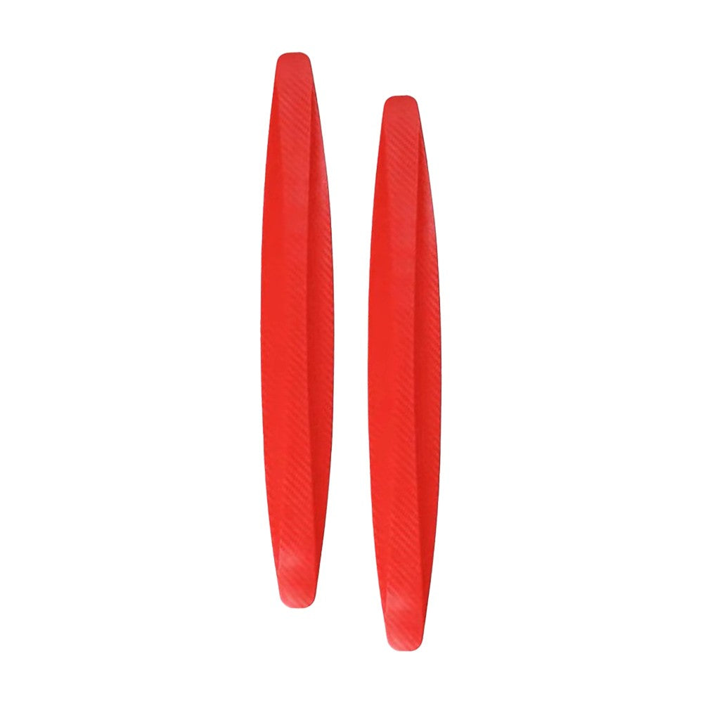2pcs Universal Rubber Anticollision Car Corner Bumper Guard Protector Anti-Scratch Strips Sticker Red