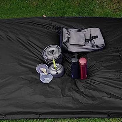 3-in-1 Unisex Hooded Rain Poncho Raincoat Jacket for Hiking Camping Black