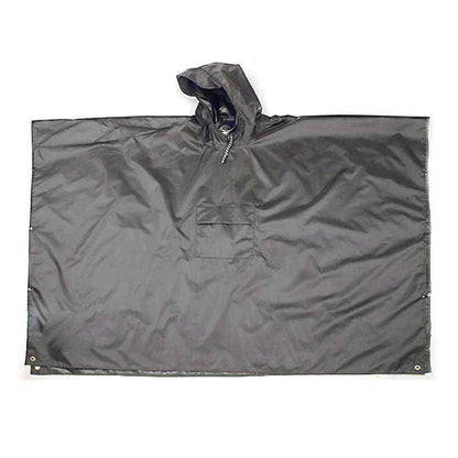 3-in-1 Unisex Hooded Rain Poncho Raincoat Jacket for Hiking Camping Gray