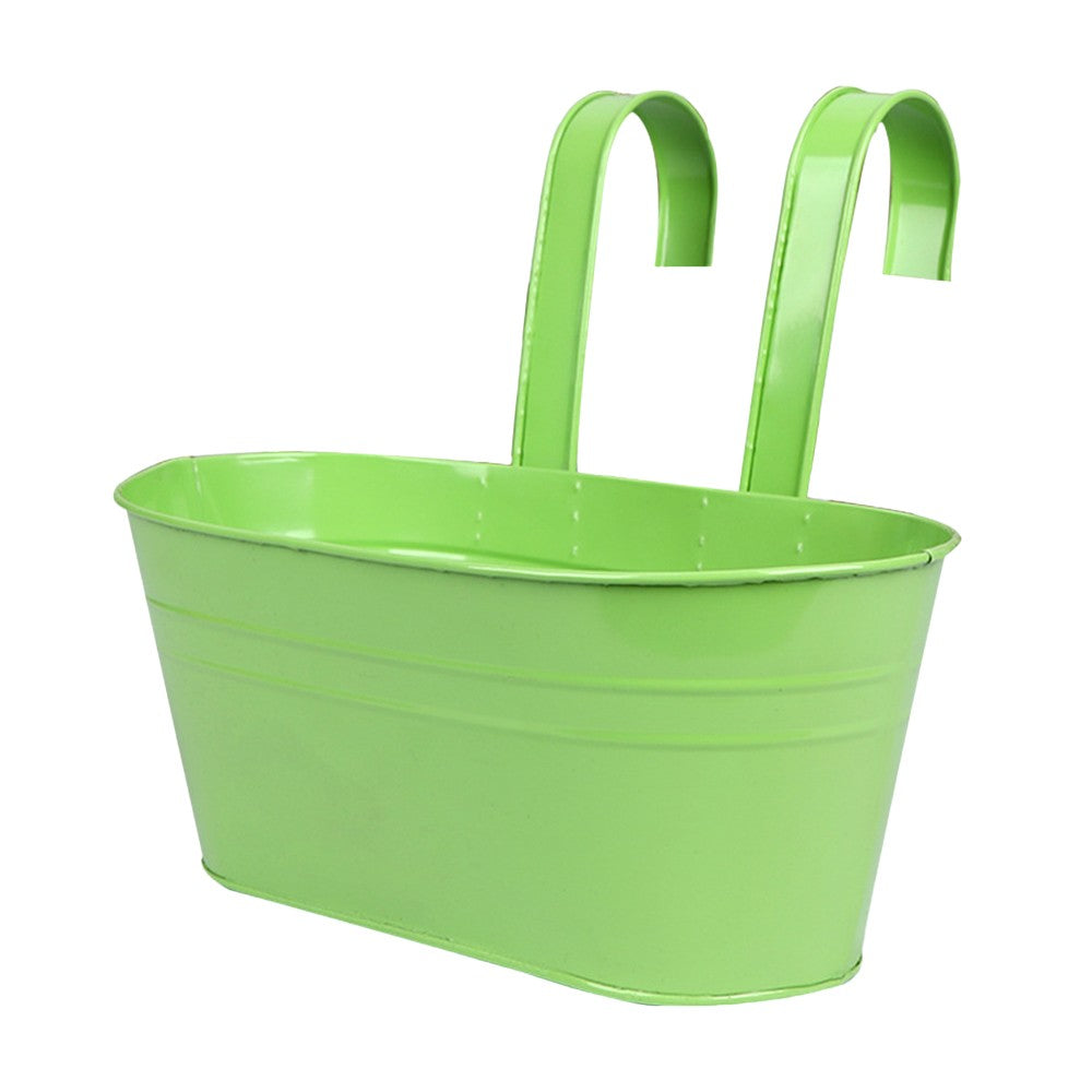 4 Colors Hanging Flower Pot Metal Bucket Hanging Planters for Outdoor Plants