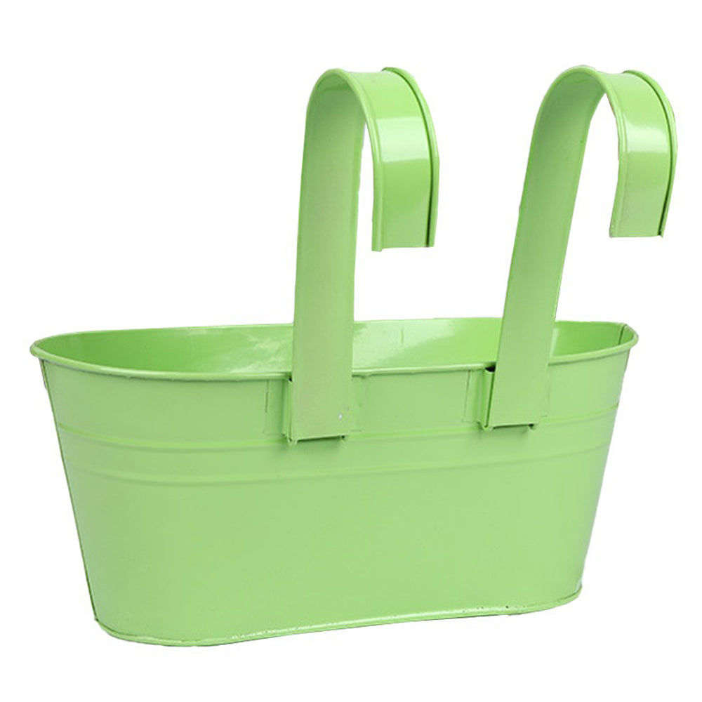 4 Colors Hanging Flower Pot Metal Bucket Hanging Planters for Outdoor Plants