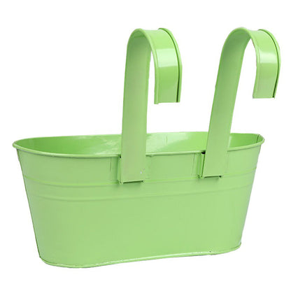 4 Colors Hanging Flower Pot Metal Bucket Hanging Planters for Outdoor Plants