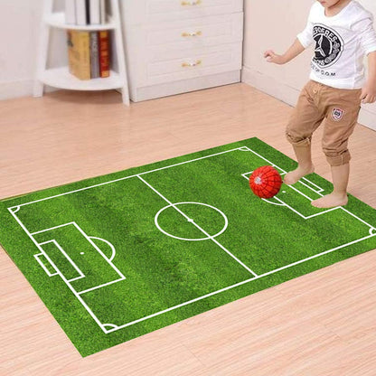 Football Field Playmat Non-slip Green Grass Floor Mat Home Room Decor