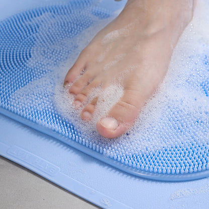 Bathtub Mat Non-Slip Shower Mat Bathroom Feet Massage Floor Mat Blue