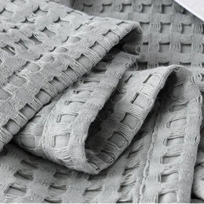 100% Cotton Blanket Cozy Waffle Weave Blanket Soft Quilt Grey