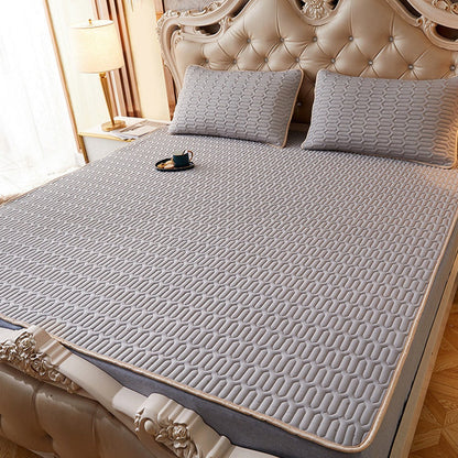 3Pcs Set Cooling Bedding Foldable Mattress Topper Mat Summer Cooling Latex Mattress Pad Grey