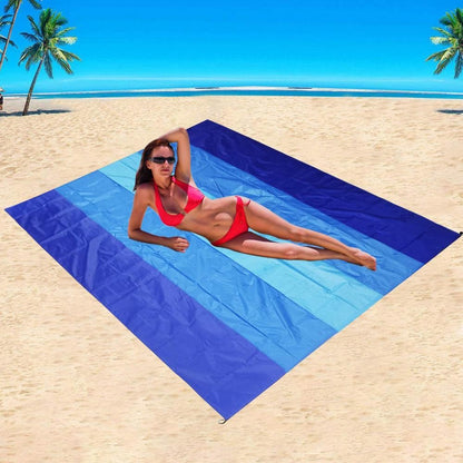 Portable Beach Mat Water-resistant Beach Blanket Picnic Mat Style 3