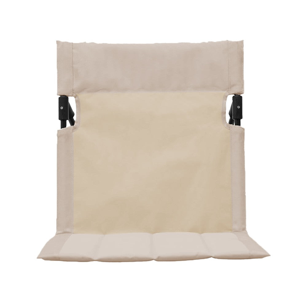 Folding Beach Lounge Chair Portable Beach Mat with Backrest Beige
