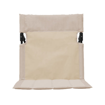 Folding Beach Lounge Chair Portable Beach Mat with Backrest Beige