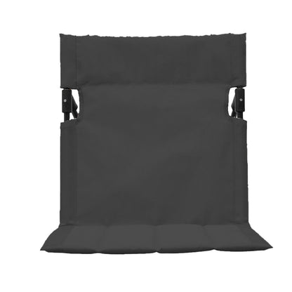 Folding Beach Lounge Chair Portable Beach Mat with Backrest Black