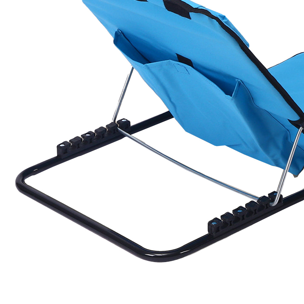 Folding Beach Chair Portable Camping Floor Chair Adjustable Lounge Chair