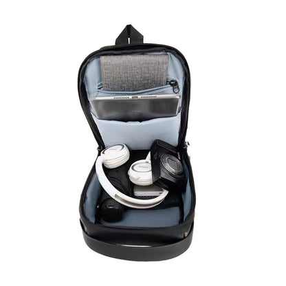 Anti theft Crossbody Sling Bag with USB Port Water-Resistant Sport Chest Bag Shoulder Bag Black