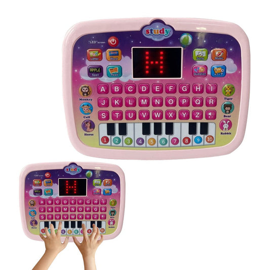 Kids Tablet Toy Early Educational Learning Toy Toddlers Fun Toy Laptop Pink