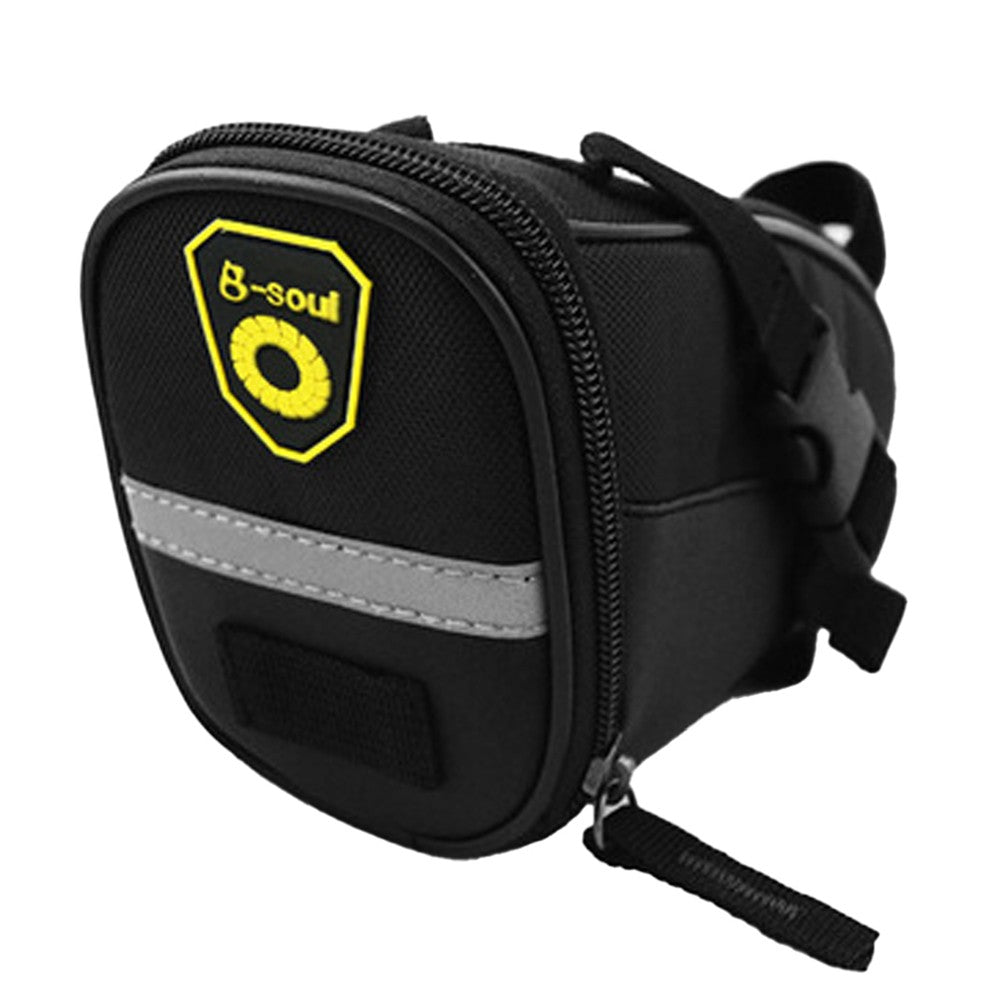 Bike Saddle Bag Under Seat Bike Bag with Reflective Strip Black