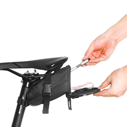 Bike Saddle Bag Under Seat Bike Bag with Reflective Strip Black