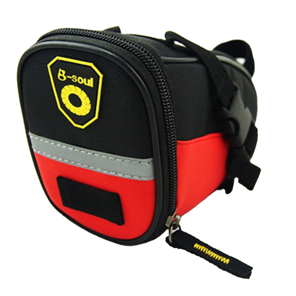 Bike Saddle Bag Under Seat Bike Bag with Reflective Strip Red