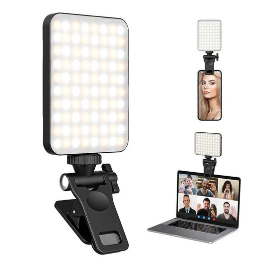 Rechargeable Selfie Light Clip Video Light Adjustable LED Phone Light for Selfie Vlog TikTok Video Conference