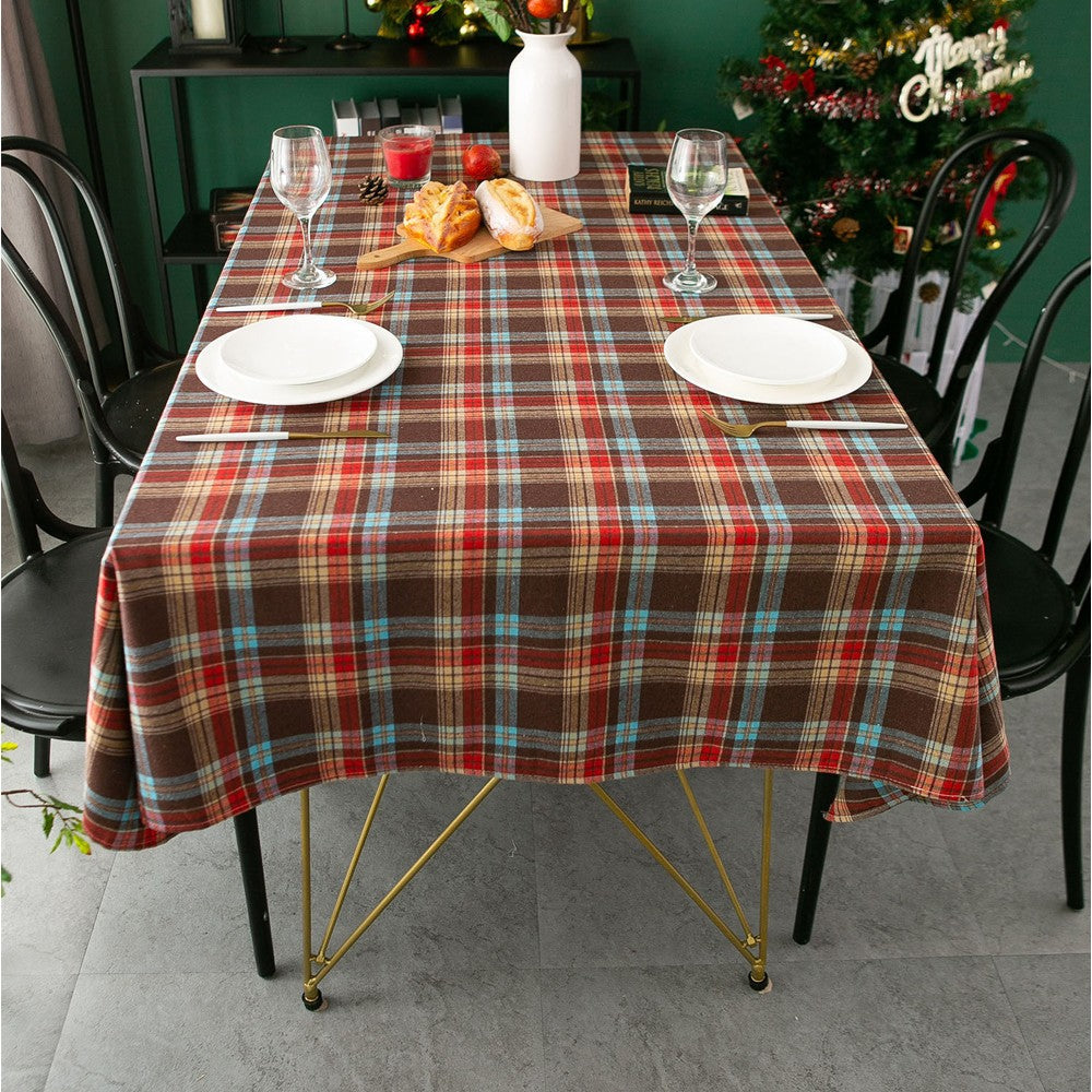 Rectangle Scotland Plaid Table Cover Christmas Tablecloth Xmas Decor Multi Colour