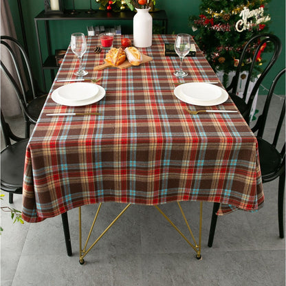 Rectangle Scotland Plaid Table Cover Christmas Tablecloth Xmas Decor Multi Colour
