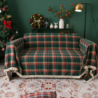 Christmas Printed Slipcover Sofa Cover Couch Protective Cover Christmas Decoration Green