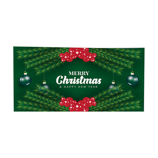 Christmas Garage Door Banner Decoration Hanging Christmas Backdrop Decoration Green