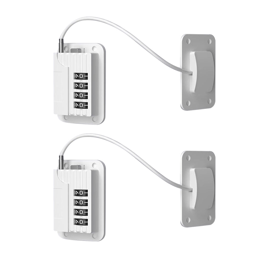 2 Pieces Locks with Password for Refrigerator Freezer Door - White