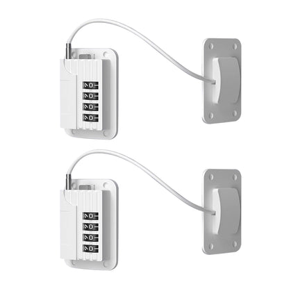 2 Pieces Locks with Password for Refrigerator Freezer Door - White