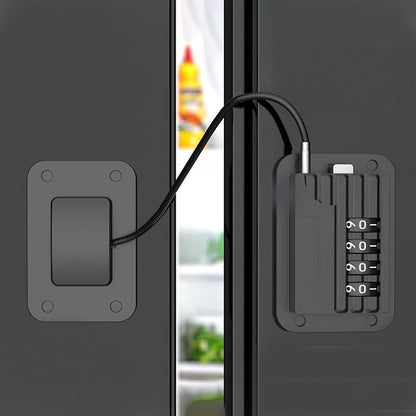 2 Pieces Locks with Password for Refrigerator Freezer Door - Black