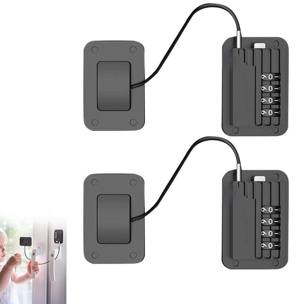 2 Pieces Locks with Password for Refrigerator Freezer Door - Black