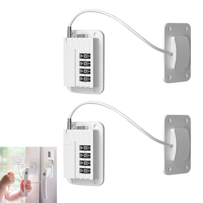 2 Pieces Locks with Password for Refrigerator Freezer Door - White