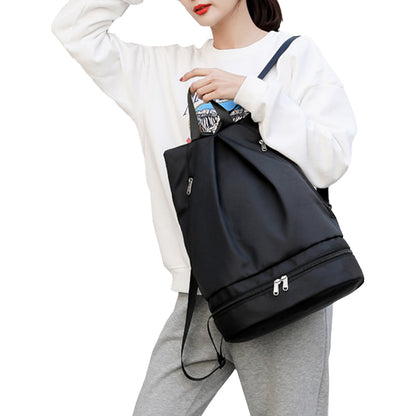 Travel Sports Dry and Wet Separation Backpack with Shoes Compartment Black