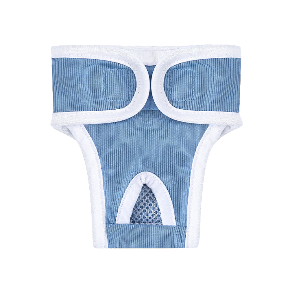 2Pcs Reusable Female Dog Nappy Diapers Hygiene Sanitary Pants Underpants Blue