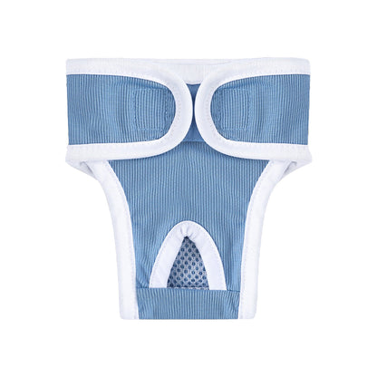 2Pcs Reusable Female Dog Nappy Diapers Hygiene Sanitary Pants Underpants Blue