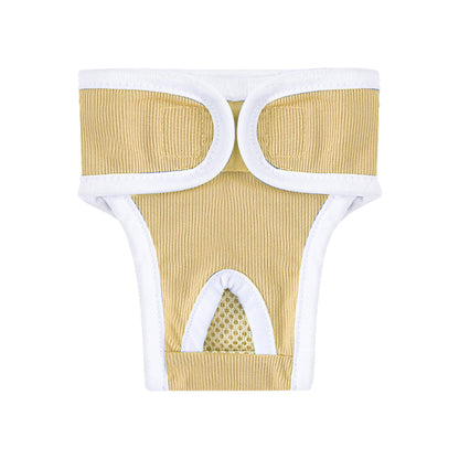 2Pcs Reusable Female Dog Nappy Diapers Hygiene Sanitary Pants Underpants Yellow