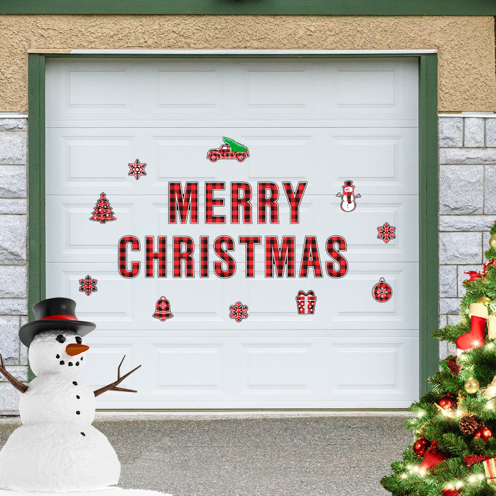 24-Piece Magnetic Christmas Garage Door Decoration Set Garage Door Decorative Decal Xmas Party Decor
