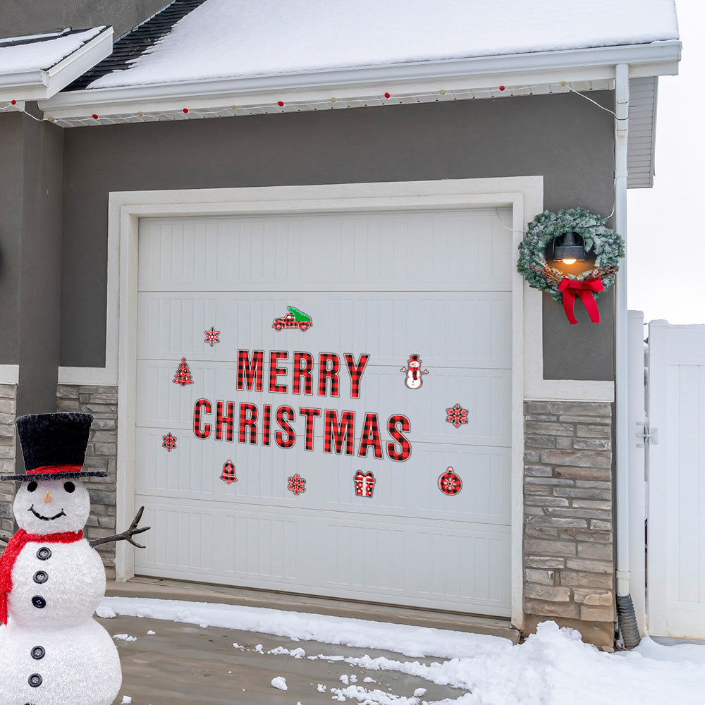 24-Piece Magnetic Christmas Garage Door Decoration Set Garage Door Decorative Decal Xmas Party Decor