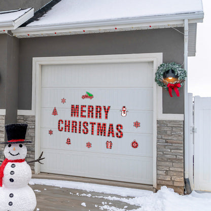 24-Piece Magnetic Christmas Garage Door Decoration Set Garage Door Decorative Decal Xmas Party Decor