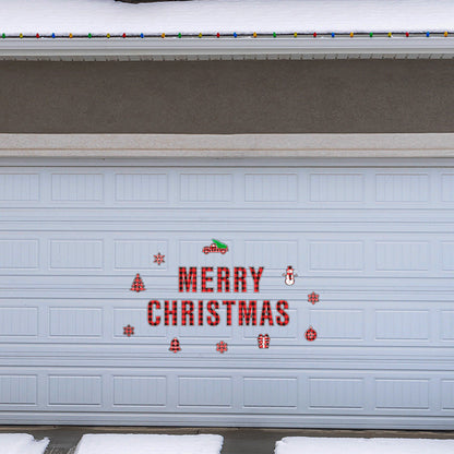24-Piece Magnetic Christmas Garage Door Decoration Set Garage Door Decorative Decal Xmas Party Decor