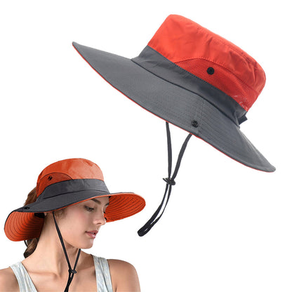 Bucket Hat Wide Brim Sun Hat Hiking Fisherman Hat Orange