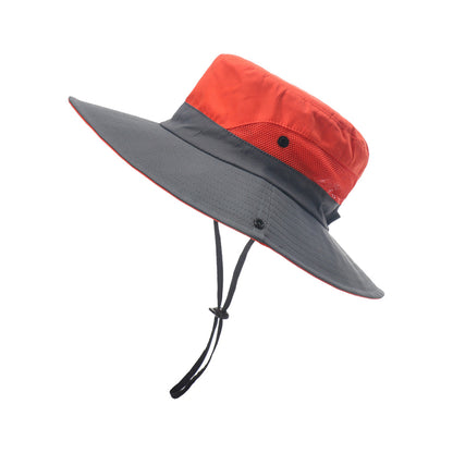 Bucket Hat Wide Brim Sun Hat Hiking Fisherman Hat Orange