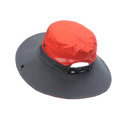 Bucket Hat Wide Brim Sun Hat Hiking Fisherman Hat Orange