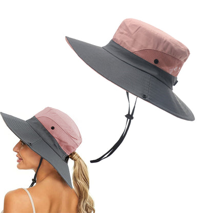 Bucket Hat Wide Brim Sun Hat Hiking Fisherman Hat Pink