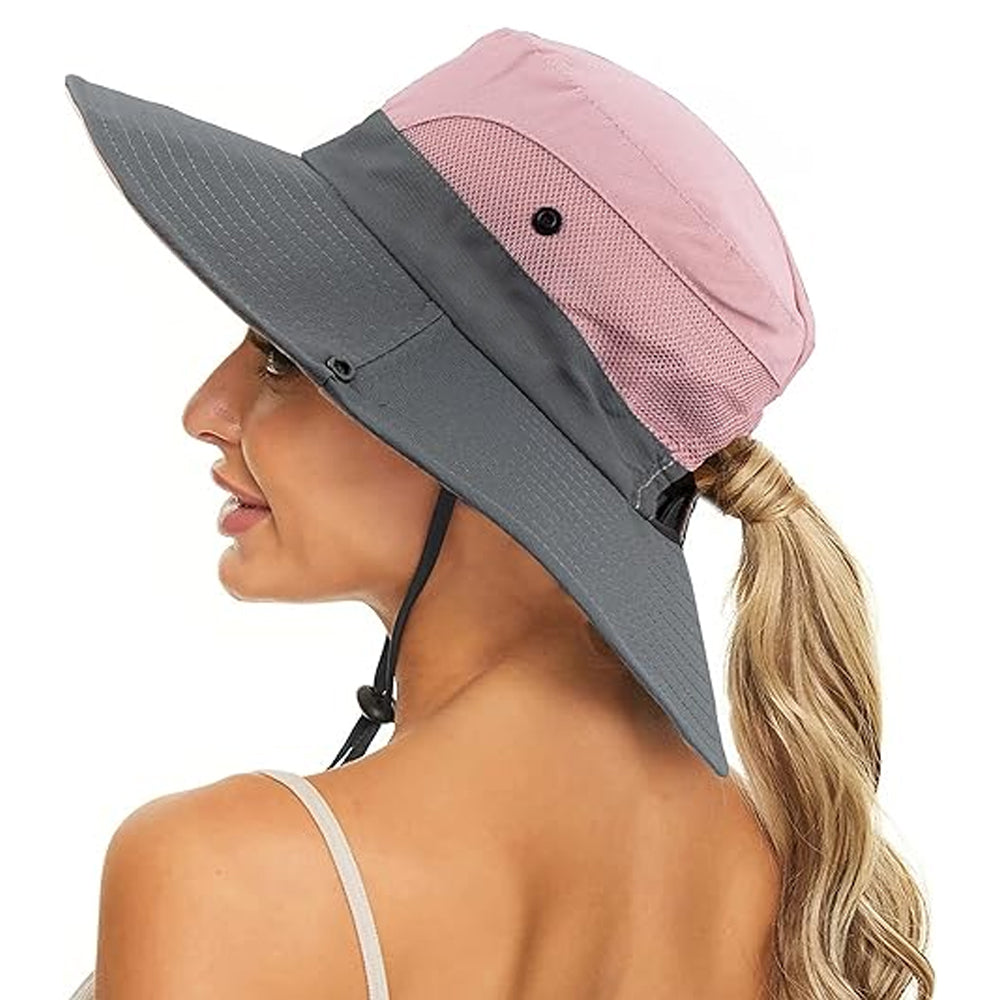 Bucket Hat Wide Brim Sun Hat Hiking Fisherman Hat Pink
