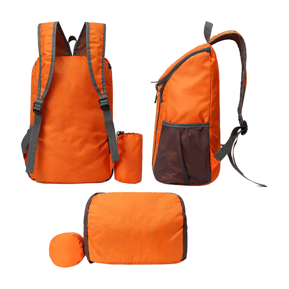 Foldable Travel Backpack Water-resistant Outdoor Sports Backpack Camping Hiking Bag Orange