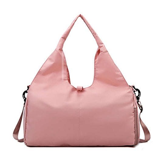 Gym Tote Bag with Shoe Compartment for Women Travel Duffel Bag Yoga Mat Holder Pink